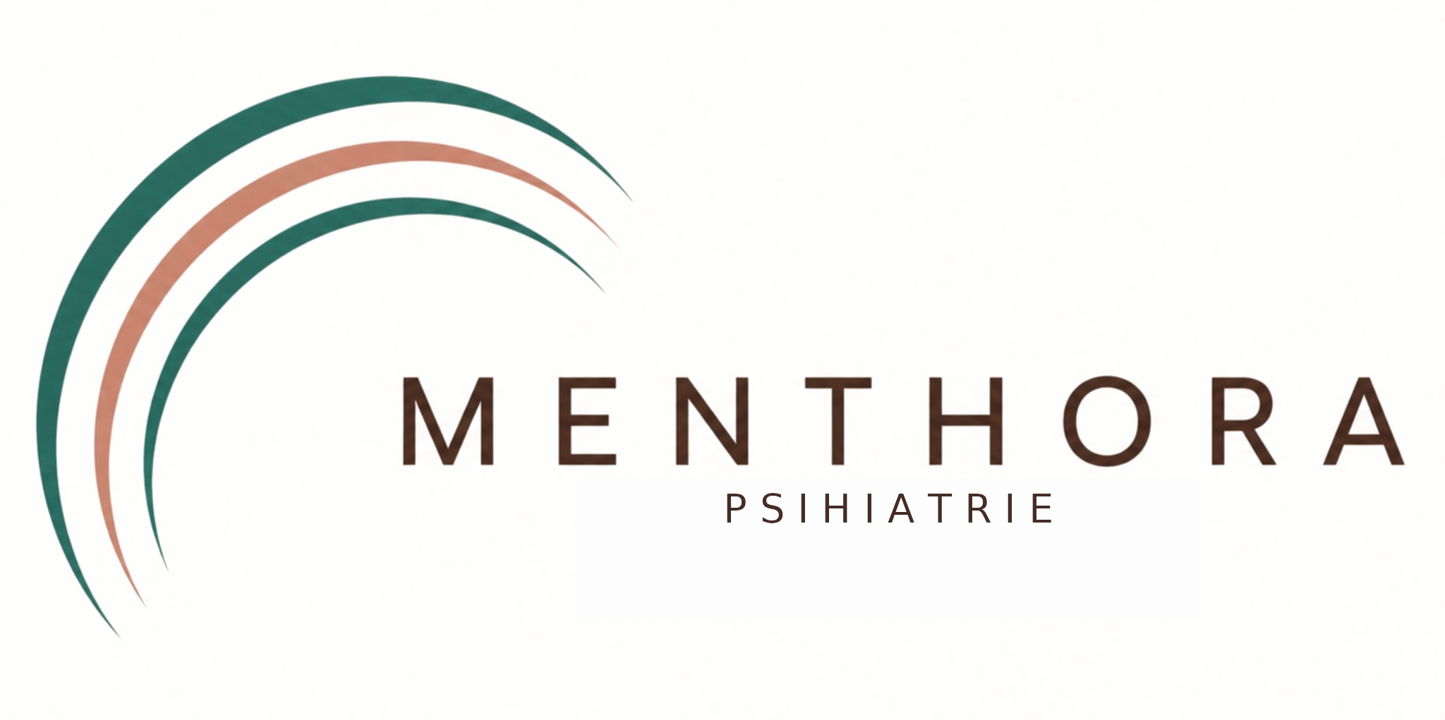 MENTHORA Psihiatrie — sigla originală cu trei arcuri